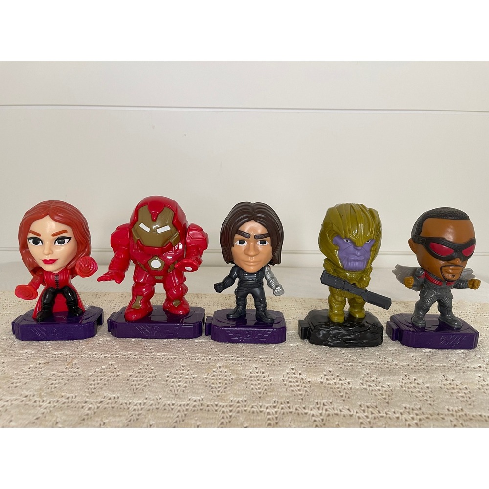 Marvel Avengers Toy Figure Lot Scarlet Witch Hulkbuster Thanos Falcon 5pc Set